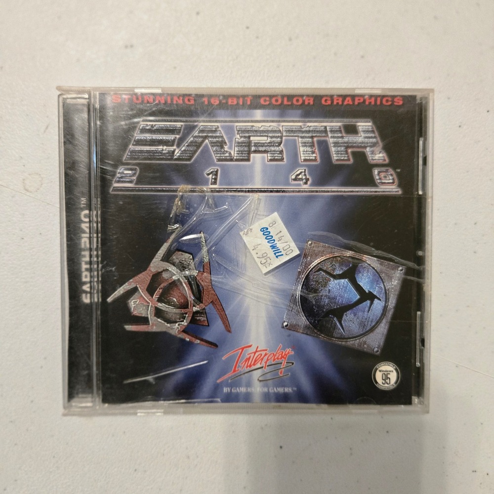 Vtg Interplay Earth 2140 PC Game Jewel Case Windows 95 RTS Strategy Sci Fi USA